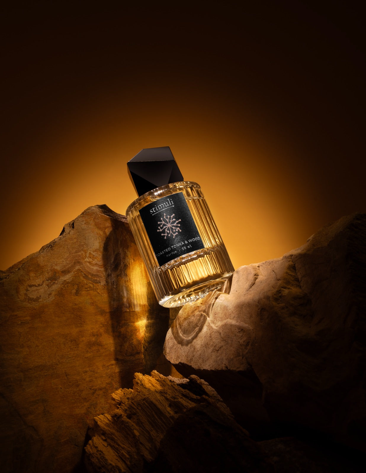 Stimuli Toasted Tonka & Wood parfum bottle with spray cap