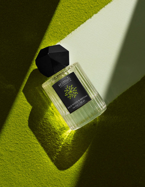 Stimuli Wild Wood & Matcha parfum bottle with spray cap